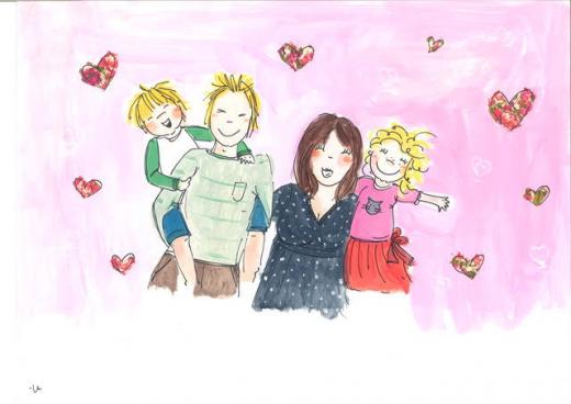 gezin met vader, moeder en donor